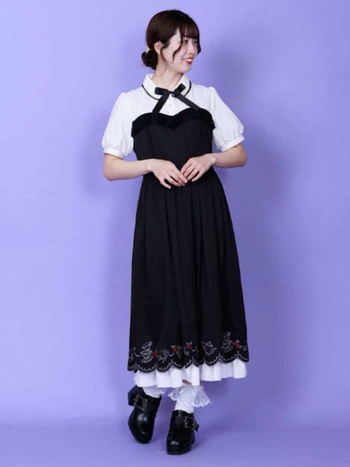 ティーパーティー刺繍ワンピース（ワンピース）｜axes femme POETIQUE