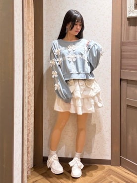 「axes femme POETIQUE（アクシーズファムポエティック）のアイテム（スカート）」を使った、axes femmeさん（レディース・158cm）の春コーディネート