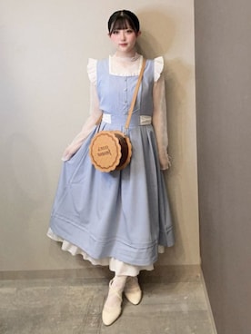 「axes femme（アクシーズファム）のチュールクロスパンプス（パンプス、ベージュ系）」を使った、axes femmeさん（レディース・168cm）の春コーディネート
