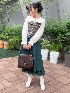 「axes femme POETIQUE（アクシーズファムポエティック）のアイテム（ベスト）」を使った、axes femmeさん（レディース・160cm）の秋コーディネート