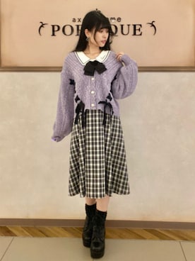 「axes femme POETIQUE（アクシーズファムポエティック）のアイテム（カーディガン/ボレロ）」を使った、axes femmeさん（レディース・158cm）の秋コーディネート