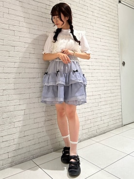 「axes femme POETIQUE（アクシーズファムポエティック）のアイテム（スニーカー）」を使った、axes femmeさん（レディース・153cm）の夏コーディネート