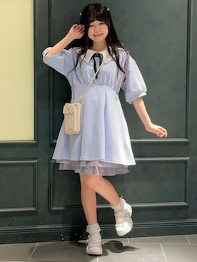 「axes femme POETIQUE（アクシーズファムポエティック）のアイテム（スニーカー）」を使った、axes femmeさん（レディース・154cm）の夏コーディネート