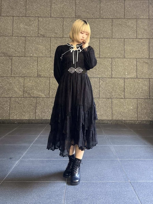 ボレロ風バイカラーレースPO（Tシャツ/カットソー）｜axes femme