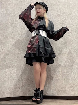 「アイテム（アクセサリー、レッド系）」を使った、axes femmeさん（レディース・153cm）の秋コーディネート