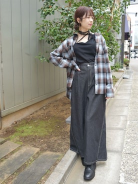「axes femme（アクシーズファム）のアイテム（デニムパンツ）」を使った、axes femmeさん（レディース・161cm）の秋コーディネート