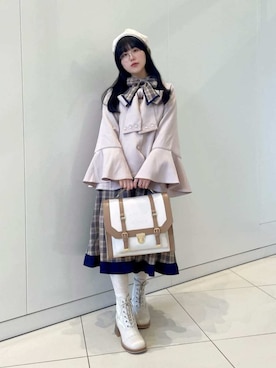 「アイテム（ダッフルコート）」を使った、axes femmeさん（レディース・155cm）の春コーディネート