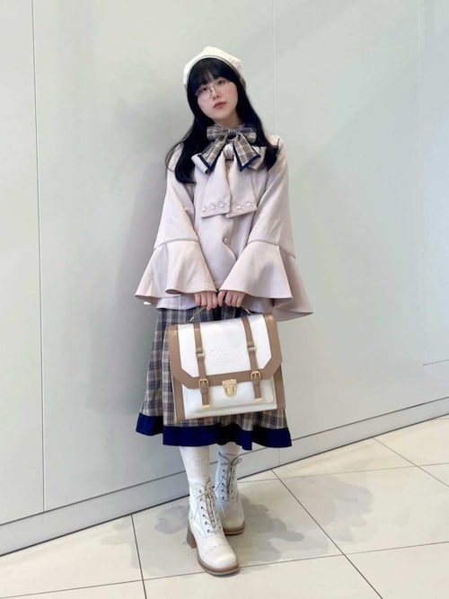 axesfemme アクシーズファム コーデセット トップス スカート ベレー帽 メロディー刺繍セットアップ[品番：IGAW0007113]｜axes femme