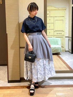 「axes femme POETIQUE（アクシーズファムポエティック）のアイテム（アクセサリー）」を使った、axes femmeさん（レディース・161cm）の夏コーディネート