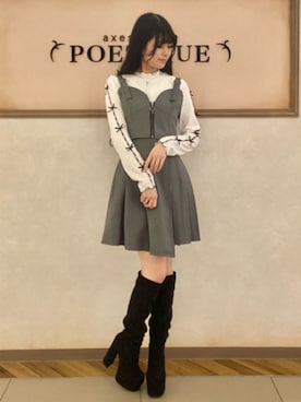 「axes femme POETIQUE（アクシーズファムポエティック）のアイテム（Tシャツ/カットソー）」を使った、axes femmeさん（レディース・158cm）の秋コーディネート