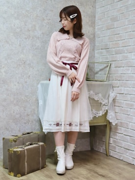 「axes femme POETIQUE（アクシーズファムポエティック）のアイテム（ブーツ）」を使った、axes femmeさん（レディース・161cm）の冬コーディネート
