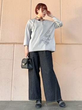 「axes femme（アクシーズファム）のアイテム（デニムパンツ）」を使った、axes femmeさん（レディース・165cm）の秋コーディネート