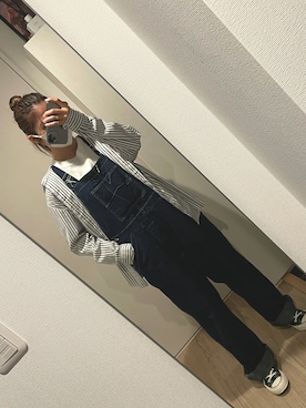 「TCB jeans（ティーシービージーンズ）のアイテム（オールインワン・サロペット）」を使った、reeee☺︎さん（レディース・155cm）の春コーディネート