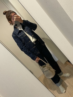 「TCB jeans（ティーシービージーンズ）のアイテム（ジャケット/アウター）」を使った、reeee☺︎さん（レディース・155cm）の春コーディネート