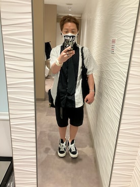 「アイテム（スマホケース/カバー、シルバー系）」を使った、名和 賢悟さん（メンズ・159cm）の夏コーディネート