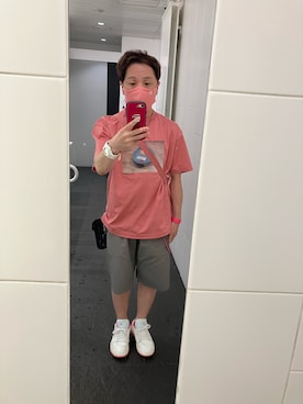 「JORDAN BRAND（ジョーダンブランド）のエア ジョーダン 1 LOW ウィメンズシューズ / Air Jordan 1 Low Women's Shoes DC0774-109 Sail（スニーカー）」を使った、名和 賢悟さん（メンズ・159cm・50代）の夏コーディネート