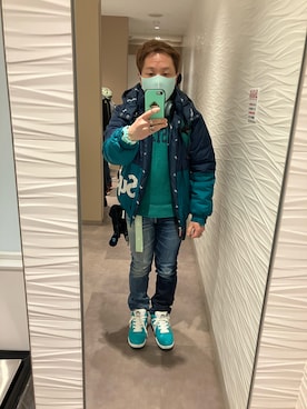 「ミントグリーン」｜「アイテム（PC・スマホグッズ/家電）」を使った、名和 賢悟さん（メンズ・159cm）の春コーディネート