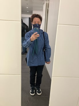 「アイテム（ヘッドフォン/イヤホン）」を使った、名和 賢悟さん（メンズ・159cm）の秋コーディネート