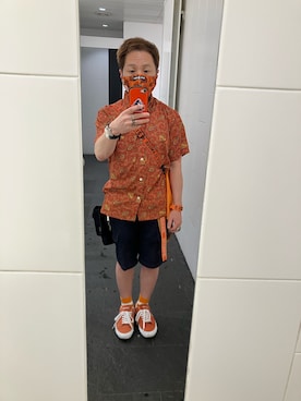 「アイテム（ヘッドフォン/イヤホン）」を使った、名和 賢悟さん（メンズ・159cm）の夏コーディネート