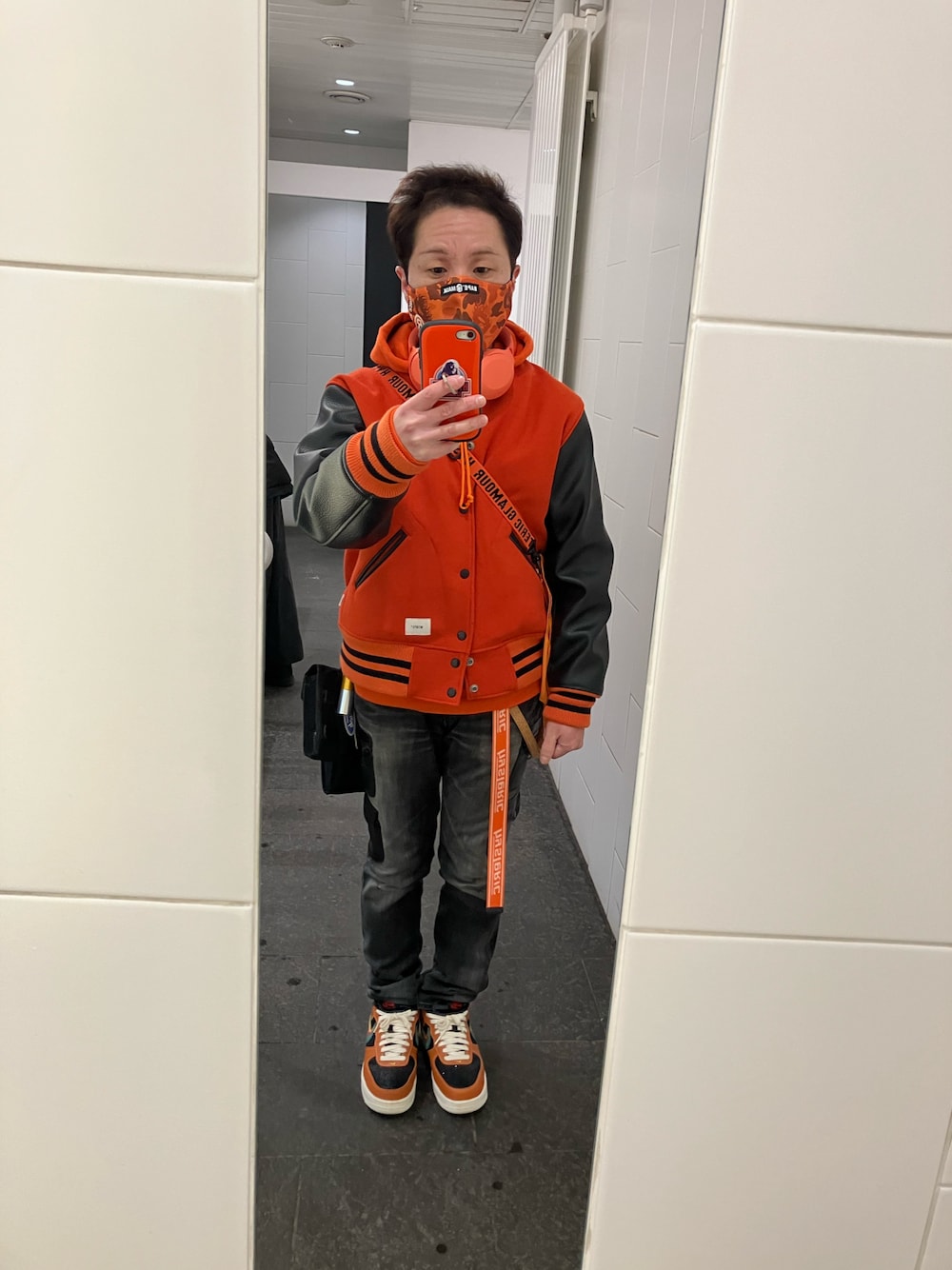 WTAPS ダブルタップス 2018年モデル スタジャン オレンジ／ブラック WTAPS ダブルタップス 18AW CLUB/JACKET.WOPO.MELTON 182BRDT