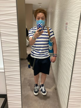 「HYSTERIC GLAMOUR（ヒステリックグラマー）のアイテム（スマホグッズ）」を使った、名和 賢悟さん（メンズ・159cm）の夏コーディネート