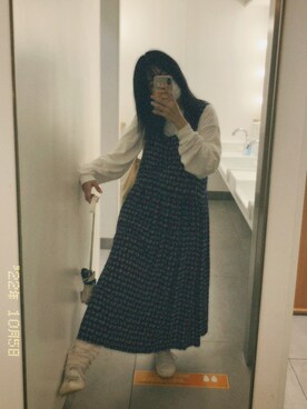 「アイテム（ワンピース、その他）」を使った、ハラグチリナさん（レディース・157cm）の秋コーディネート