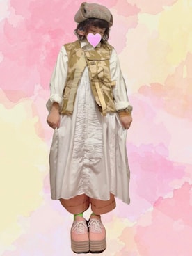 「カオリノモリ」｜「アイテム（ハンチング/ベレー帽）」を使った、judieさん（レディース・148cm）の秋コーディネート