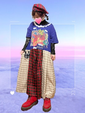 「ハンチング」｜「アイテム（ワンピース）」を使った、judieさん（レディース・148cm）の秋コーディネート