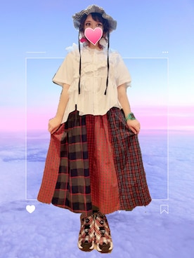 「チェック柄に恋してる」｜「アイテム（レッグウェア）」を使った、judieさん（レディース・148cm）の秋コーディネート