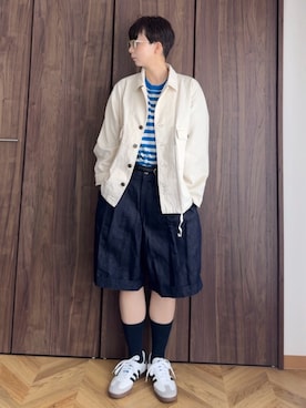 「アイテム（ジャケット/アウター）」を使った、kinoko.さん（レディース・157cm）の夏コーディネート