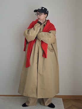 「omat unelmaのアイテム（ジャケット/アウター、ベージュ系）」を使った、kinoko.さん（レディース・157cm）の秋コーディネート