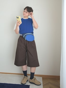 「GU（ジーユー）のアイテム（バッグ）」を使った、kinoko.さん（レディース・157cm）の夏コーディネート