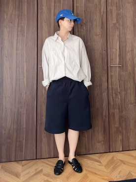 「サングラス」｜「アイテム（スウェットパンツ）」を使った、kinoko.さん（レディース・157cm）の夏コーディネート