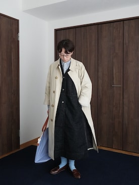 「MHL.（エムエイチエル）のアイテム」を使った、kinoko.さん（レディース・157cm）の冬コーディネート