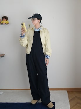 「オーバーオール」｜kinoko.さん（レディース・157cm）の春コーディネート