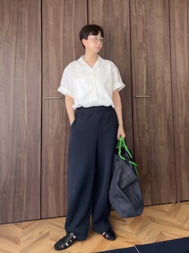 「アイテム（サンダル）」を使った、kinoko.さん（レディース・157cm）の夏コーディネート