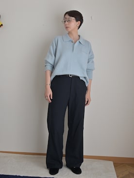 「omat unelmaのアイテム（トップス、ブラウン系）」を使った、kinoko.さん（レディース・157cm）の秋コーディネート