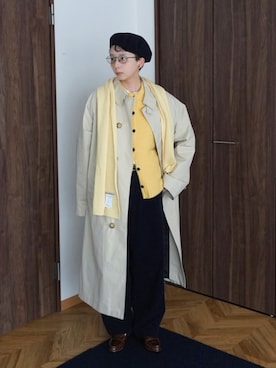 「アイテム（カーディガン/ボレロ）」を使った、kinoko.さん（レディース・157cm）の秋コーディネート