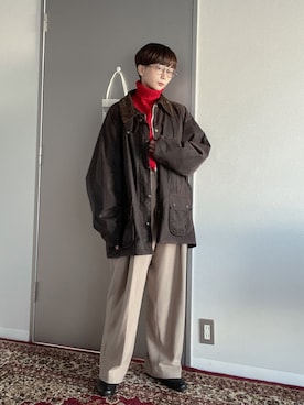 「barbour」｜kinoko.さん（レディース・157cm）の冬コーディネート