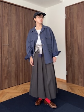 「TODAYFUL（トゥデイフル）のBoyfriend Linen Jacket」を使った、kinoko.さんのコーディネート