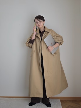 「omat unelmaのアイテム（ジャケット/アウター、ベージュ系）」を使った、kinoko.さん（レディース・157cm）の秋コーディネート