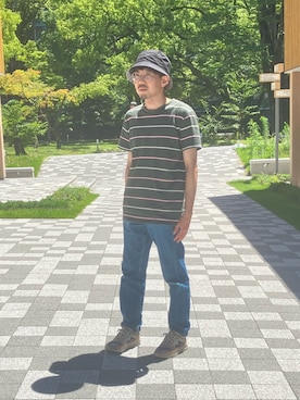 「A.P.C.（アーペーセー）のアイテム」を使った、Pooさん（メンズ・173cm）の夏コーディネート
