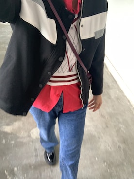 「SISLEY（シスレー）のアイテム（パンツ）」を使った、Ting Waiさん（レディース・175cm）の冬コーディネート