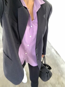 「通勤穿搭」｜「アイテム（ジャケット/アウター）」を使った、Ting Waiさん（レディース・175cm）の春コーディネート