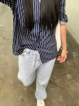 「通勤穿搭」｜「アイテム（パンツ）」を使った、Ting Waiさん（レディース・175cm）の夏コーディネート