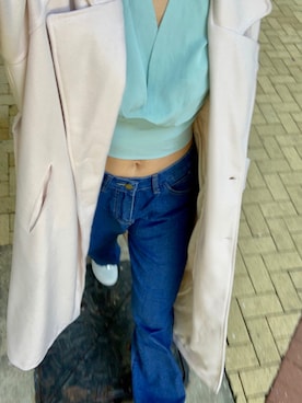 「SISLEY（シスレー）のアイテム（パンツ）」を使った、Ting Waiさん（レディース・175cm）の冬コーディネート