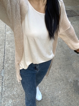 「SISLEY（シスレー）のアイテム（パンツ）」を使った、Ting Waiさん（レディース・175cm）の冬コーディネート