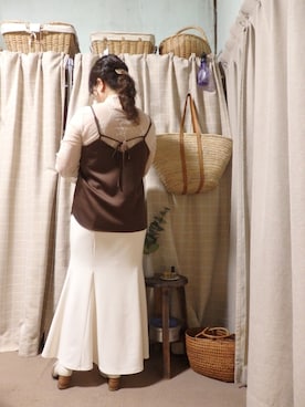 「GU（ジーユー）のアイテム（スカート）」を使った、るうさん（レディース・153cm）の秋コーディネート