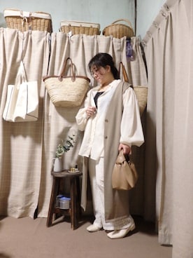 「CORNERS（コーナーズ）のアイテム」を使った、るうさん（レディース・153cm）の秋コーディネート