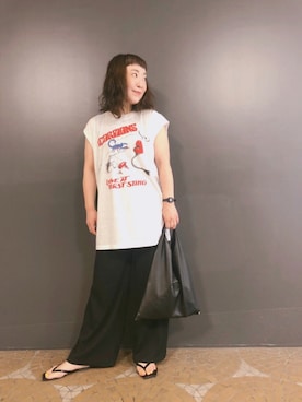 「CLANE（クラネ）のアイテム（サンダル）」を使った、sachikidさん（レディース・155cm）の夏コーディネート